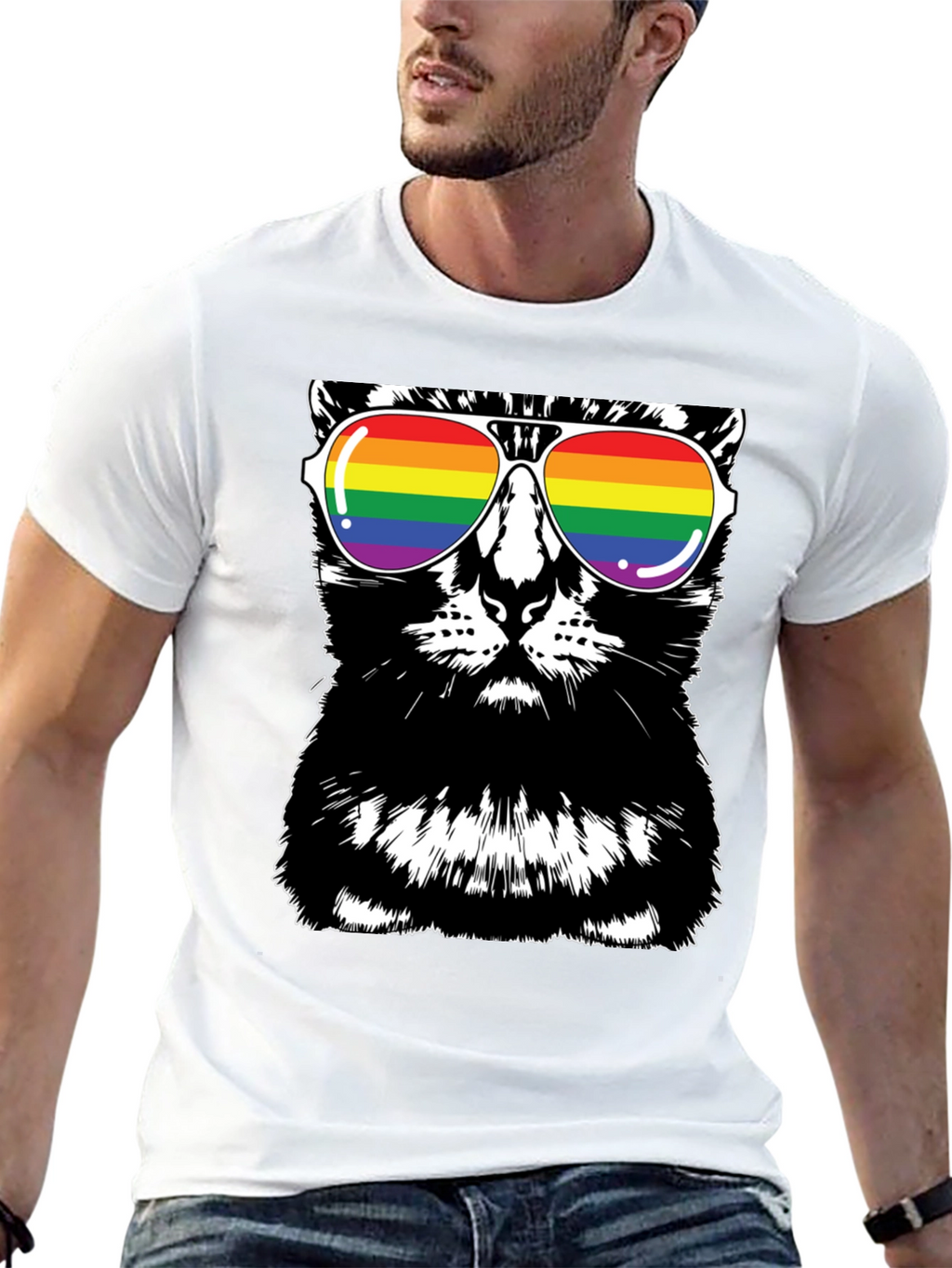 Cool Cat LGBTQ Pride T-Shirt