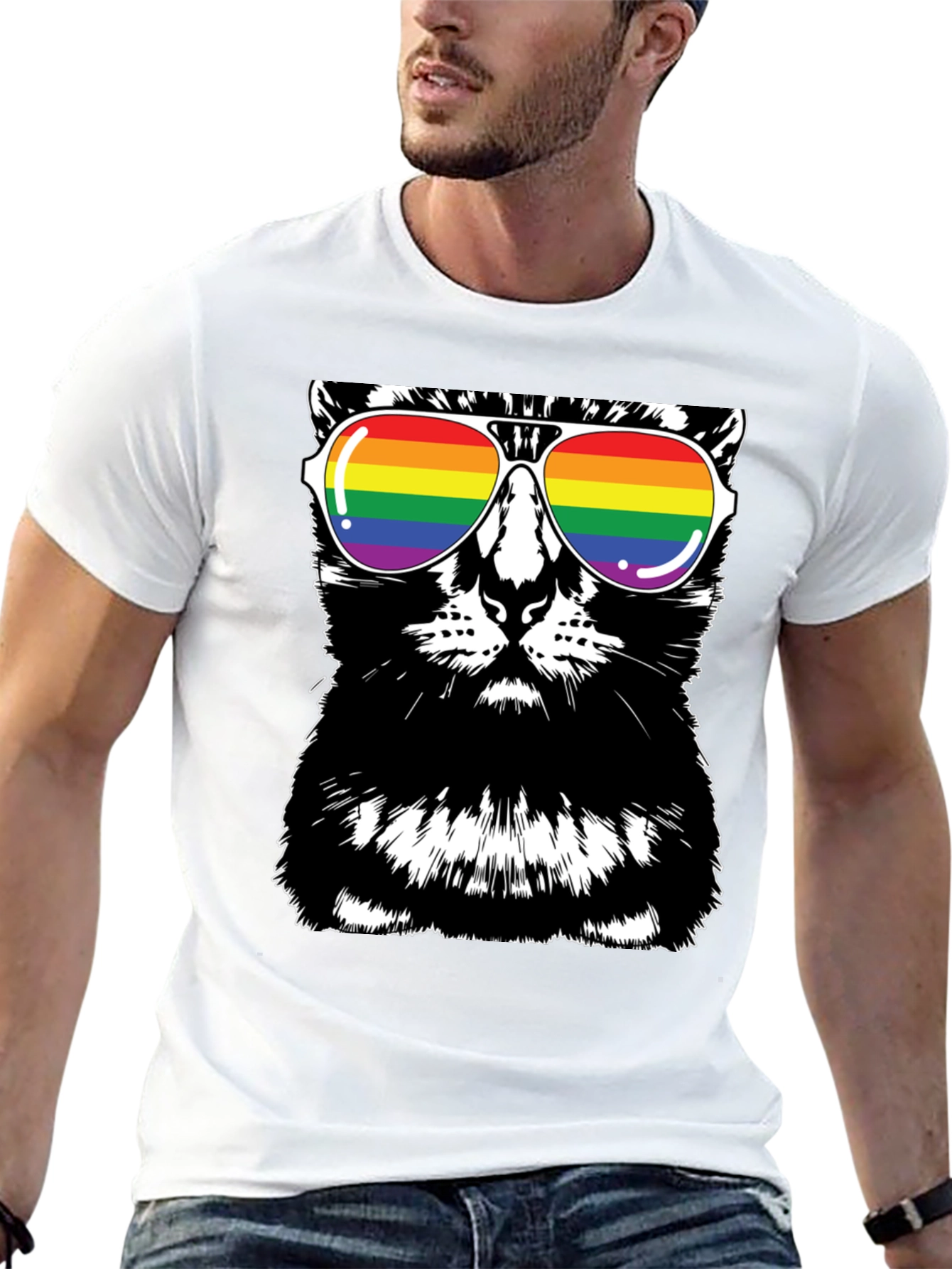 Cool Cat LGBTQ Pride T-Shirt