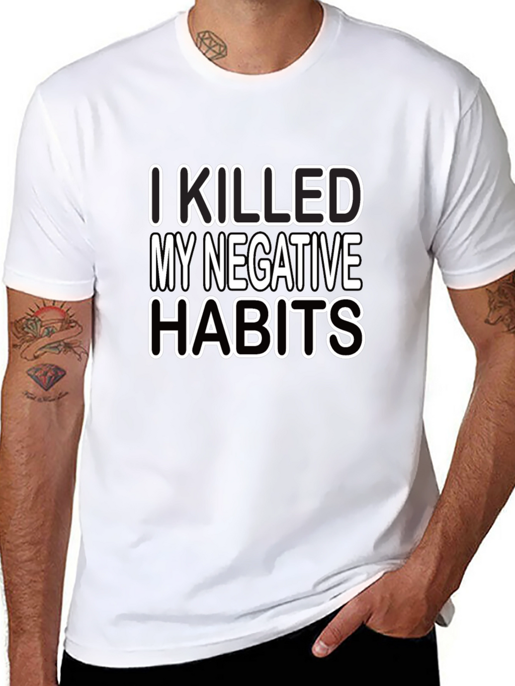 I Killed My Negative Habits Graphic Tee - Black