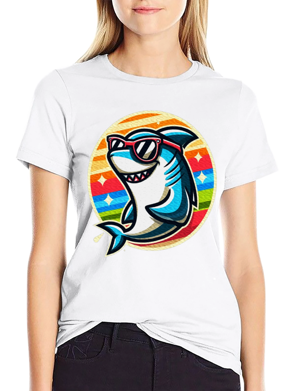 Cool Shark Graphic Tee - Retro Style