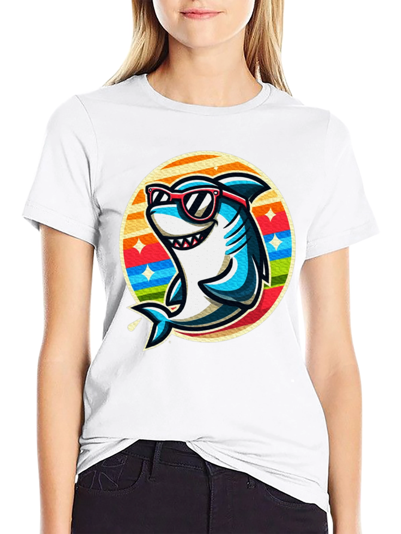 Cool Shark Graphic Tee - Retro Style