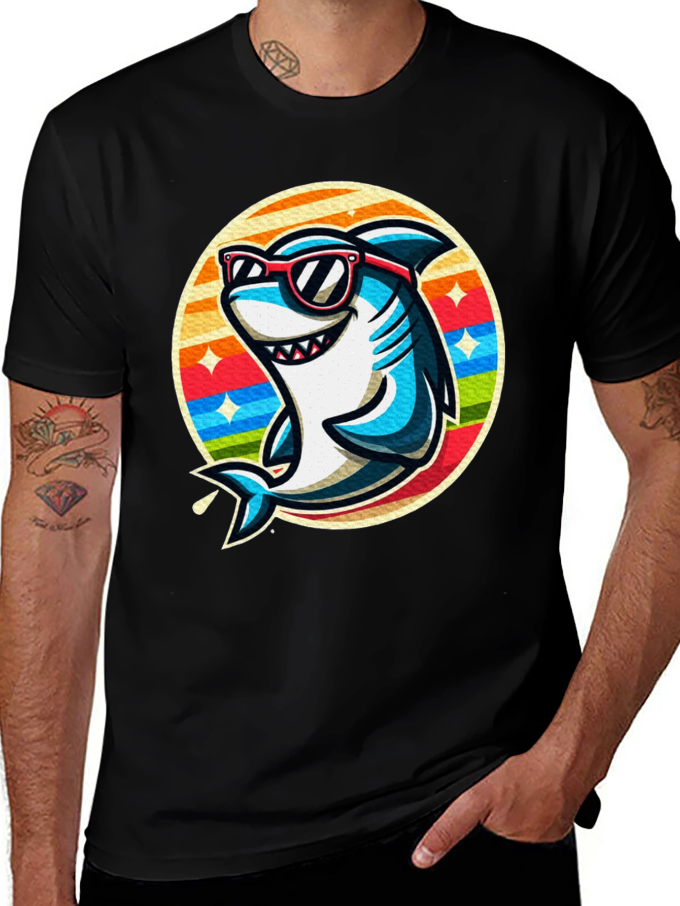 Cool Shark Graphic Tee - Retro Style