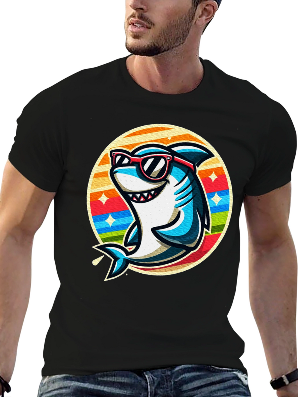 Cool Shark Graphic Tee - Retro Style