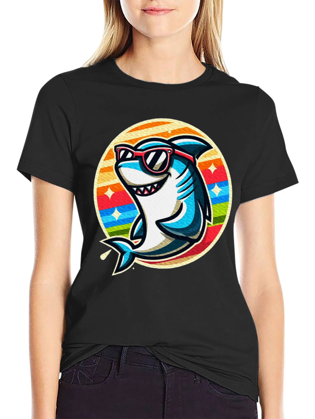 Cool Shark Graphic Tee - Retro Style