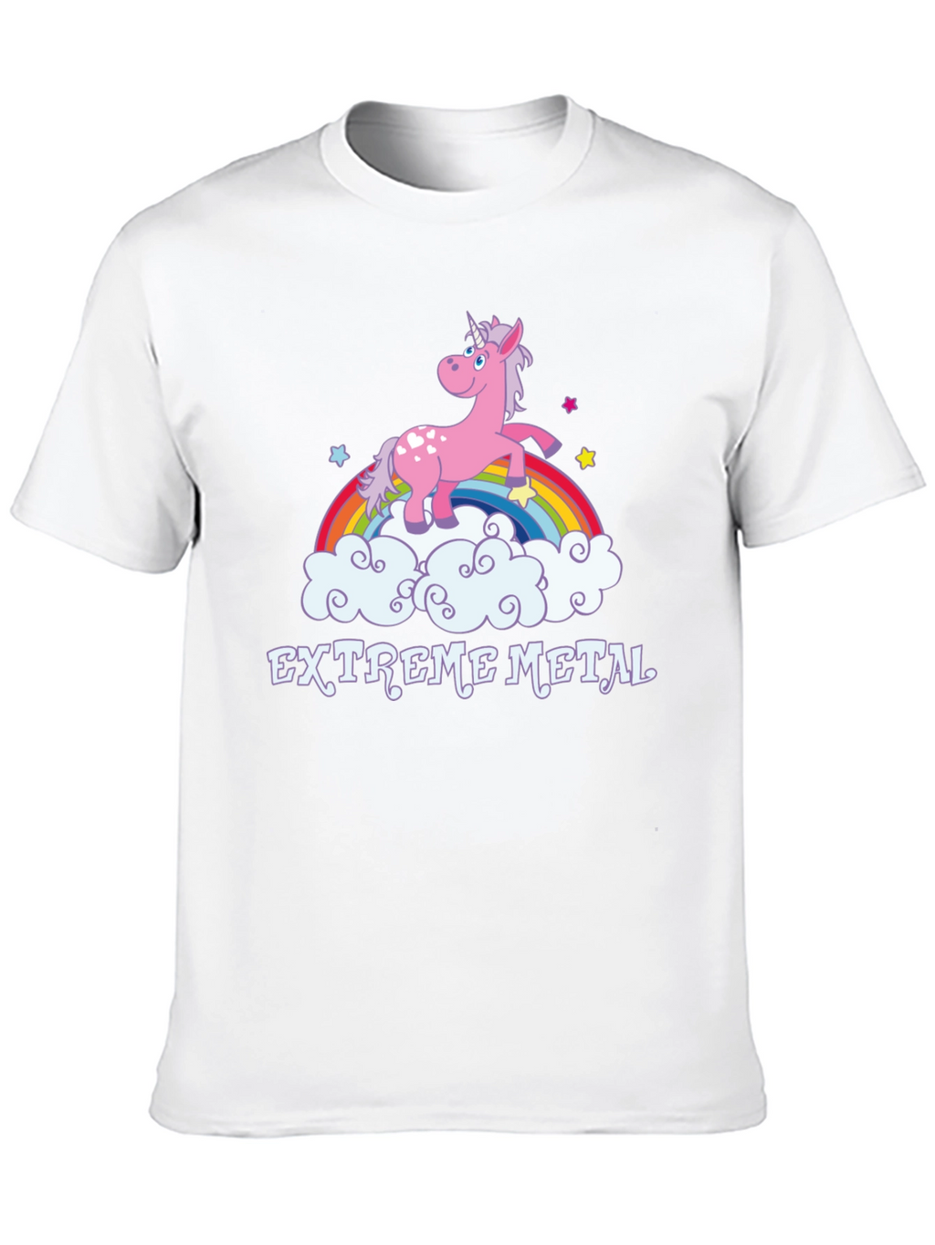 Extreme Metal Unicorn Rainbow Black T-Shirt