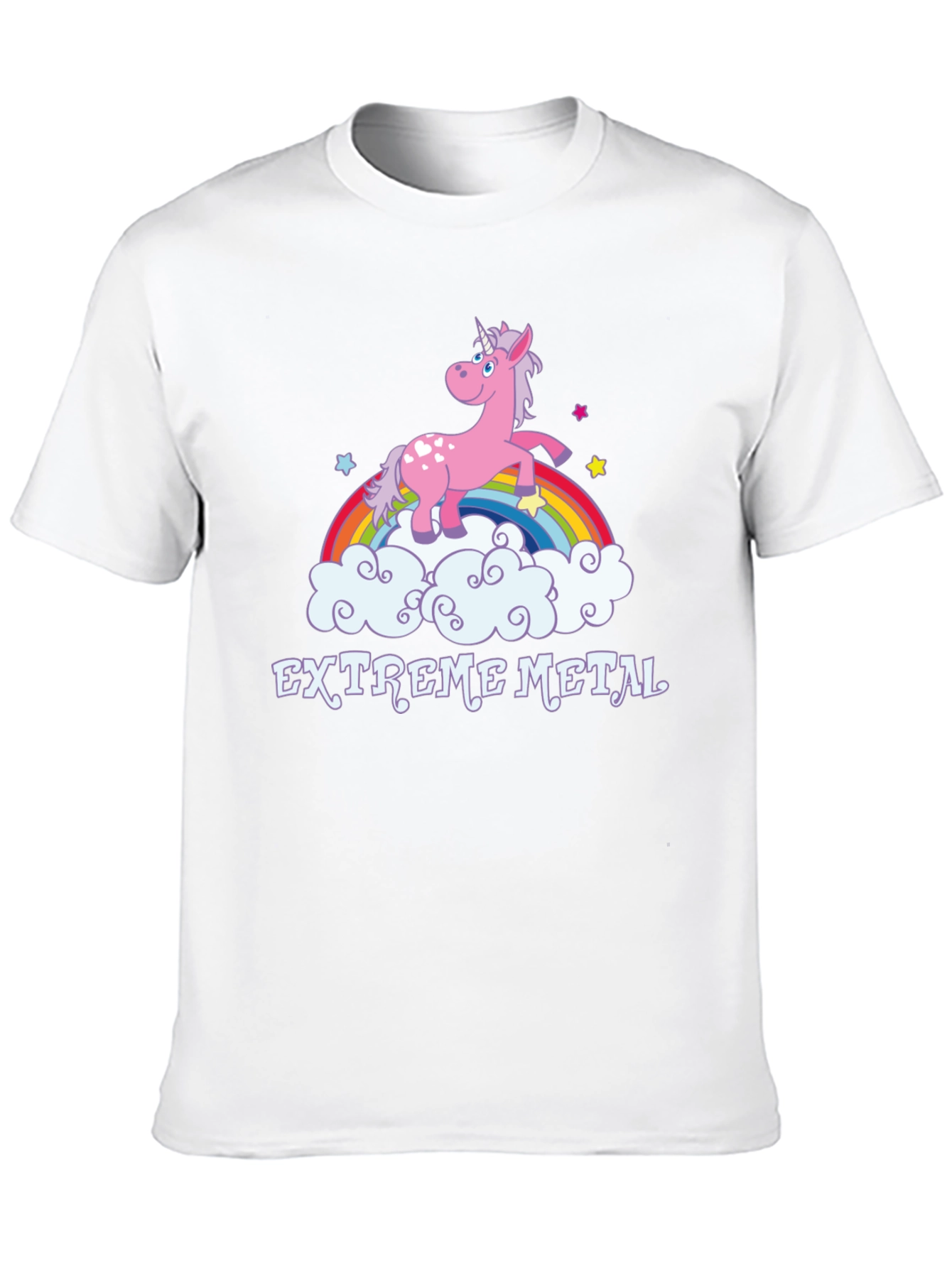 Extreme Metal Unicorn Rainbow Black T-Shirt