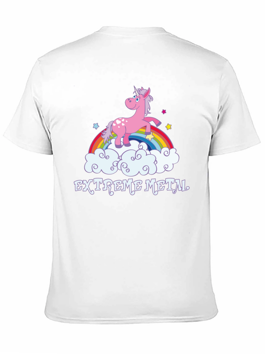 Extreme Metal Unicorn Rainbow Black T-Shirt