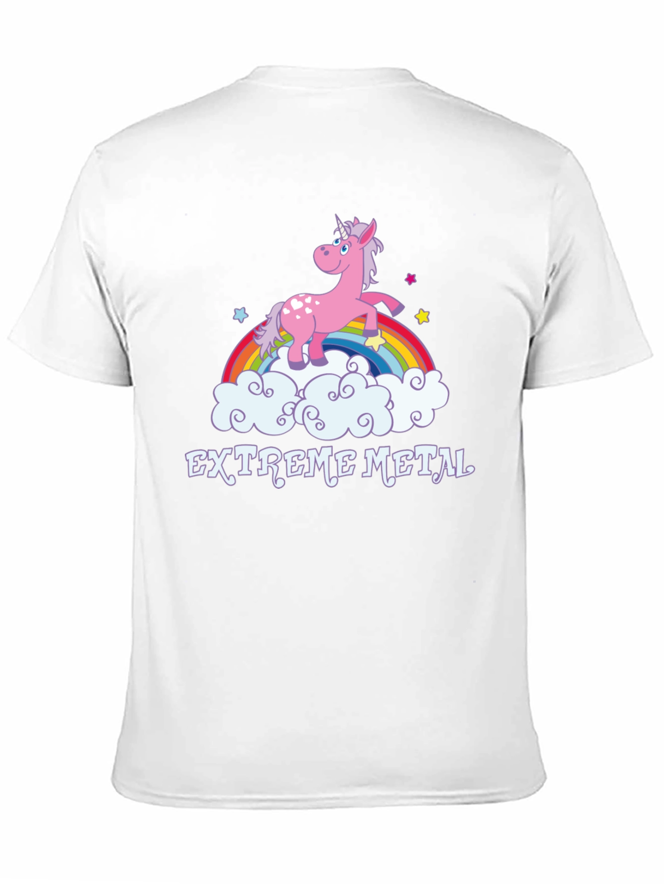 Extreme Metal Unicorn Rainbow Black T-Shirt