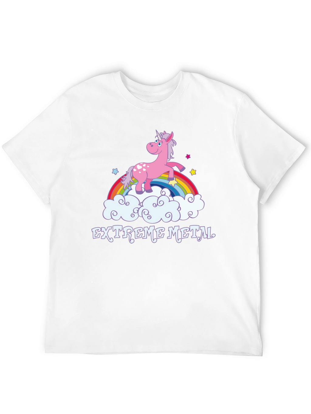Extreme Metal Unicorn Rainbow Black T-Shirt