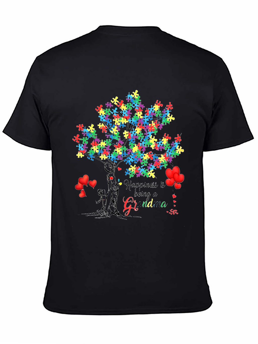 Happiness is Being a Grandma Autism Awareness Tree T-Shirt
