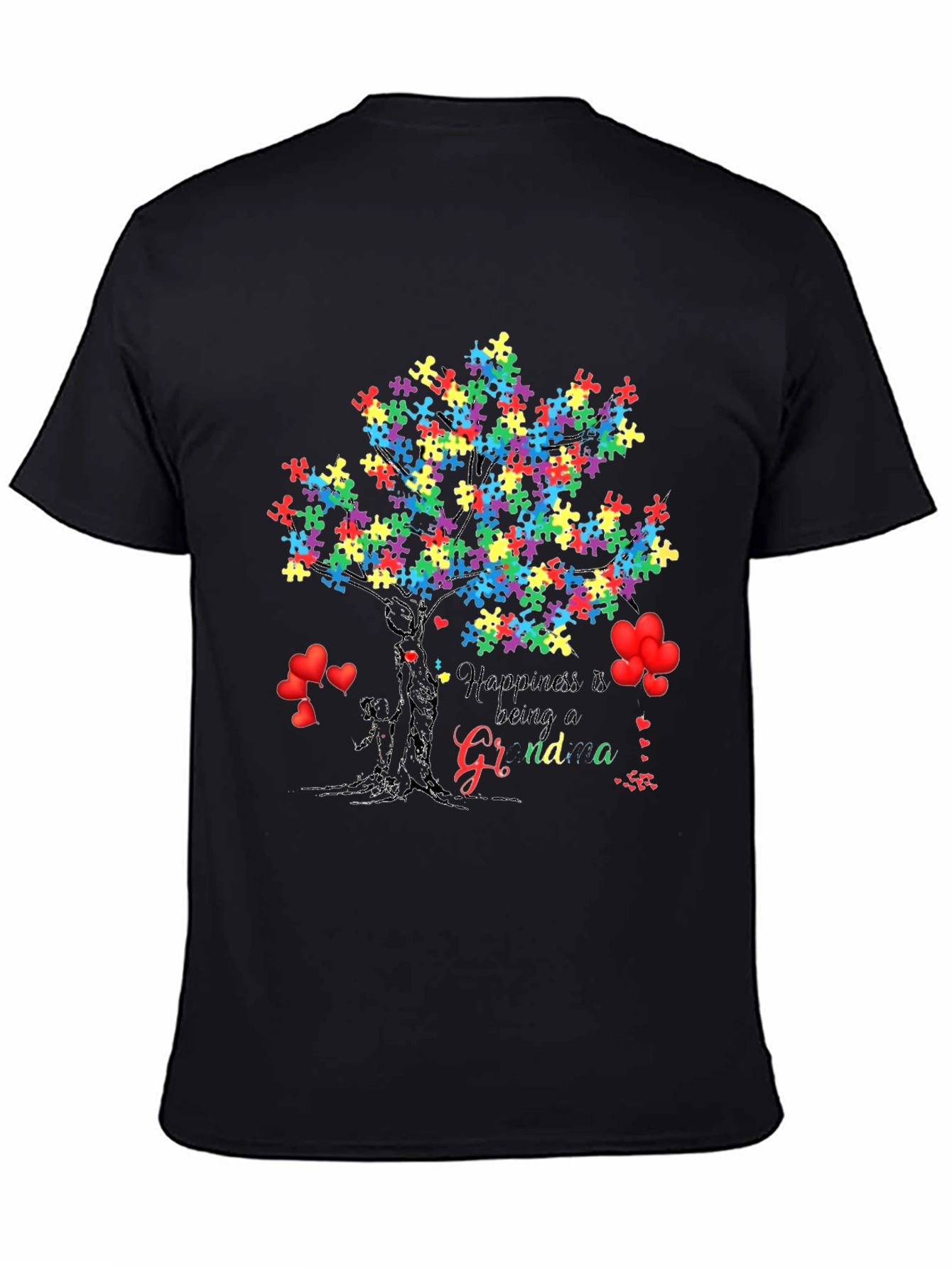 Happiness is Being a Grandma Autism Awareness Tree T-Shirt