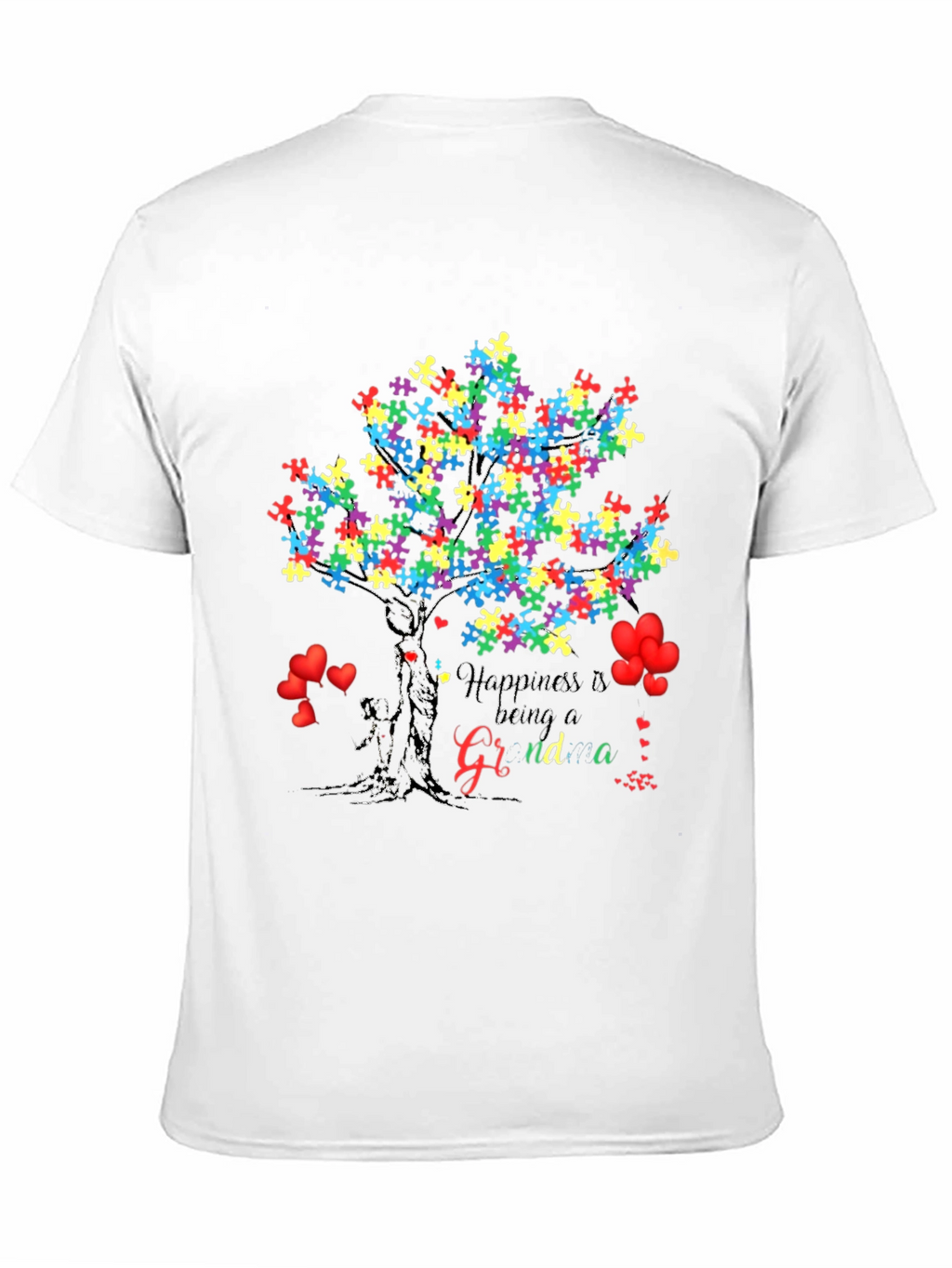 Happiness is Being a Grandma Autism Awareness Tree T-Shirt