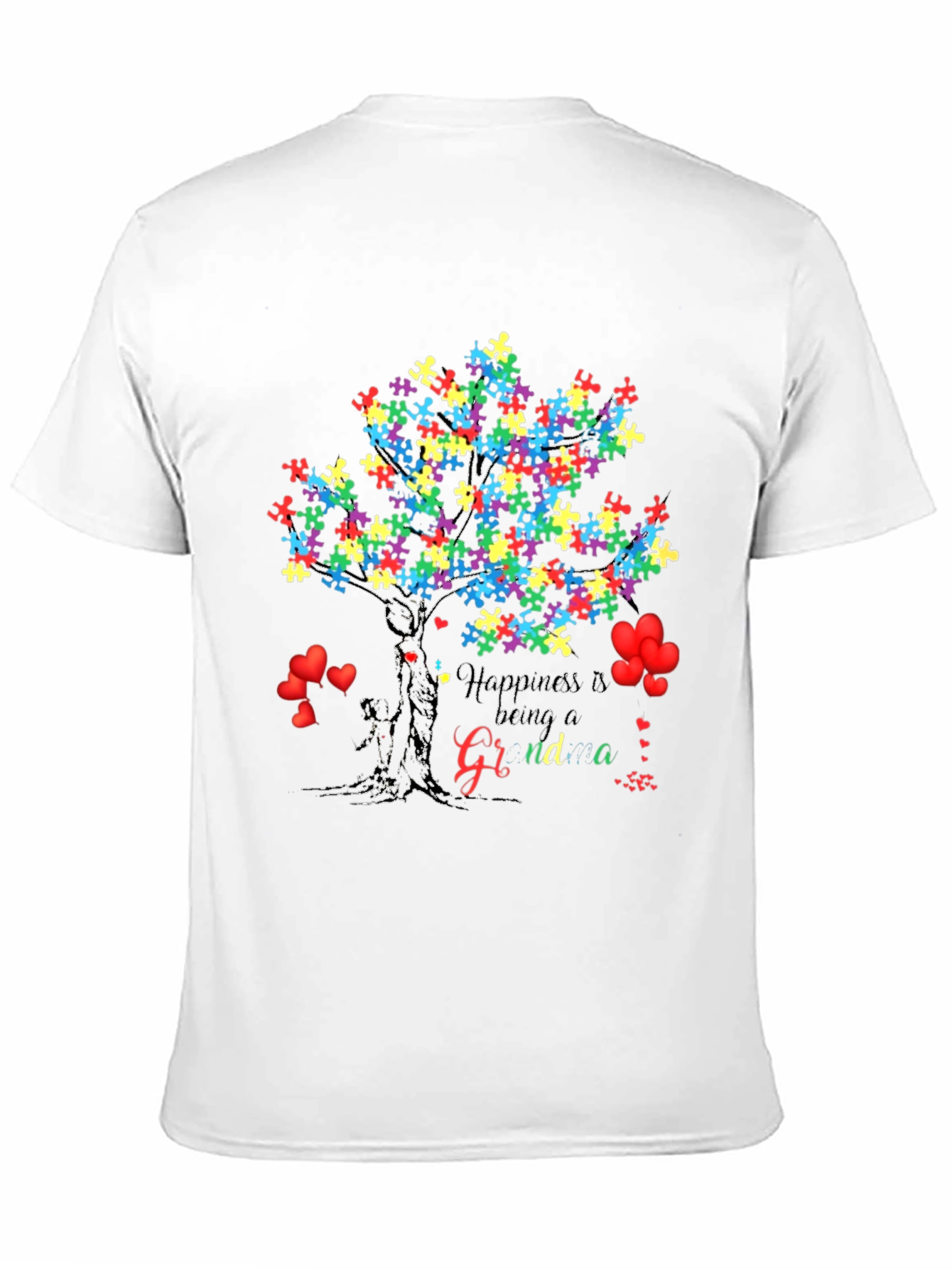 Happiness is Being a Grandma Autism Awareness Tree T-Shirt
