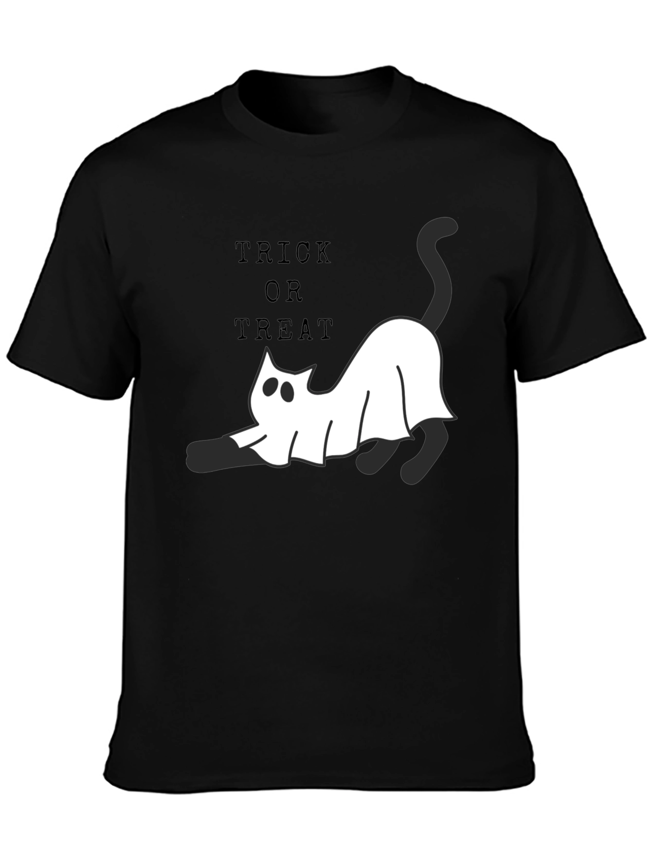 Halloween Ghost Cat T-Shirt - Trick or Treat Tee