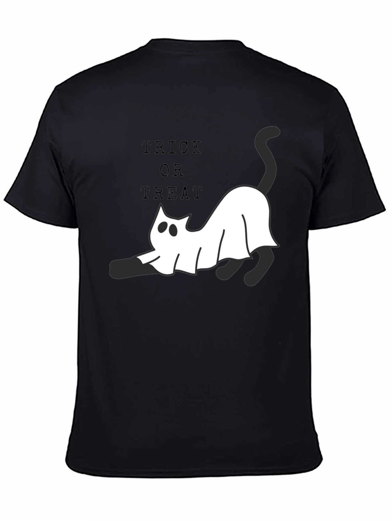 Halloween Ghost Cat T-Shirt - Trick or Treat Tee