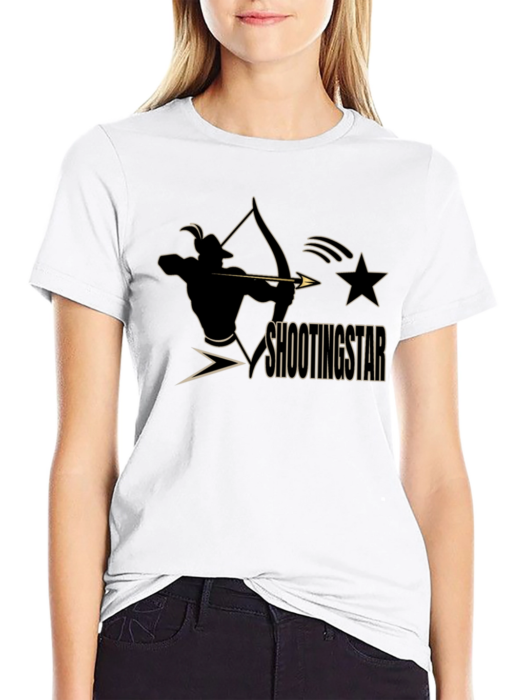 Shooting Star Archer Black Graphic Tee