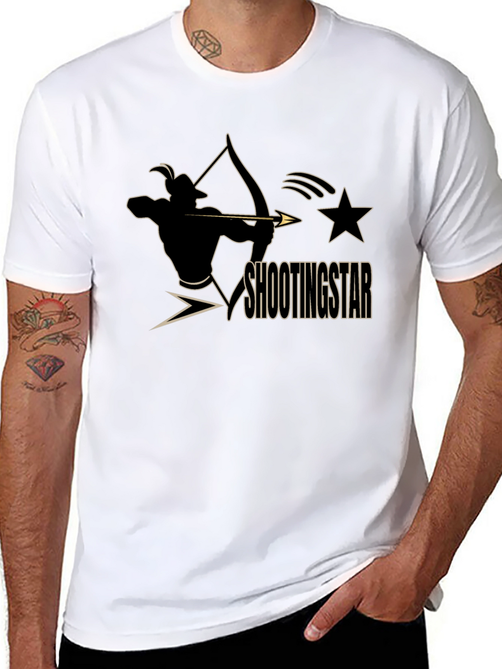 Shooting Star Archer Black Graphic Tee