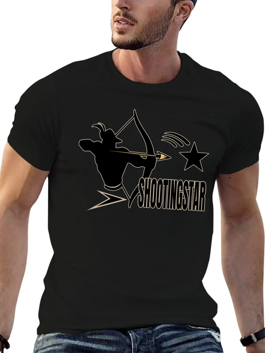 Shooting Star Archer Black Graphic Tee
