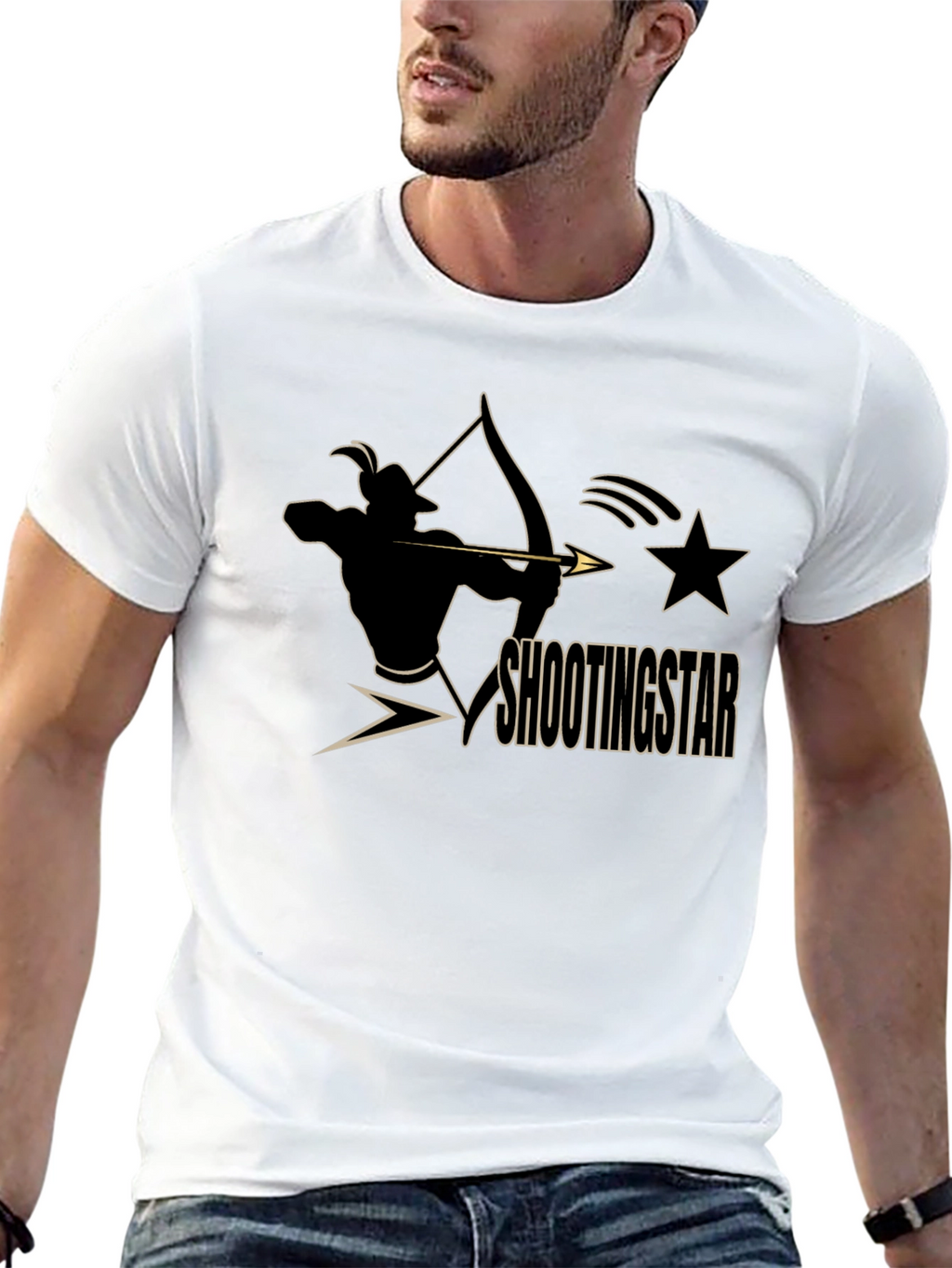 Shooting Star Archer Black Graphic Tee