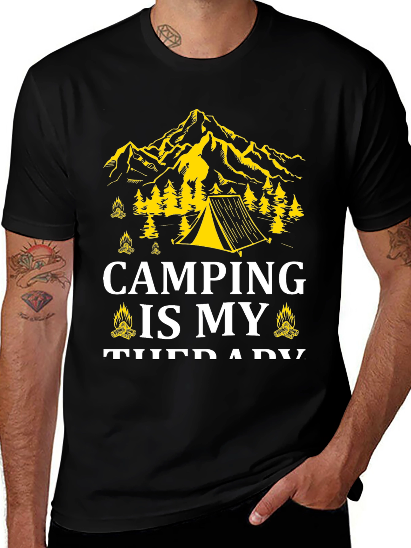 Camping Is My Therapy Graphic Tee