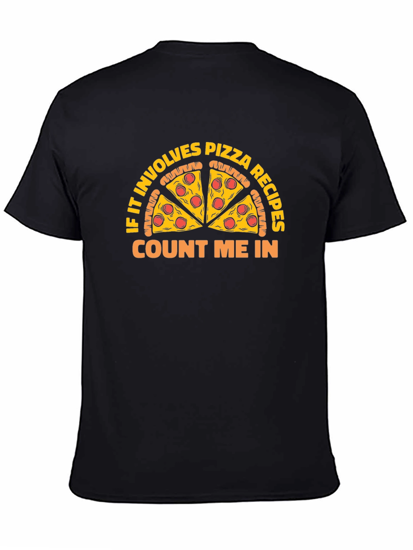 Pizza Recipe Graphic Tee - Count Me In Black T-Shirt