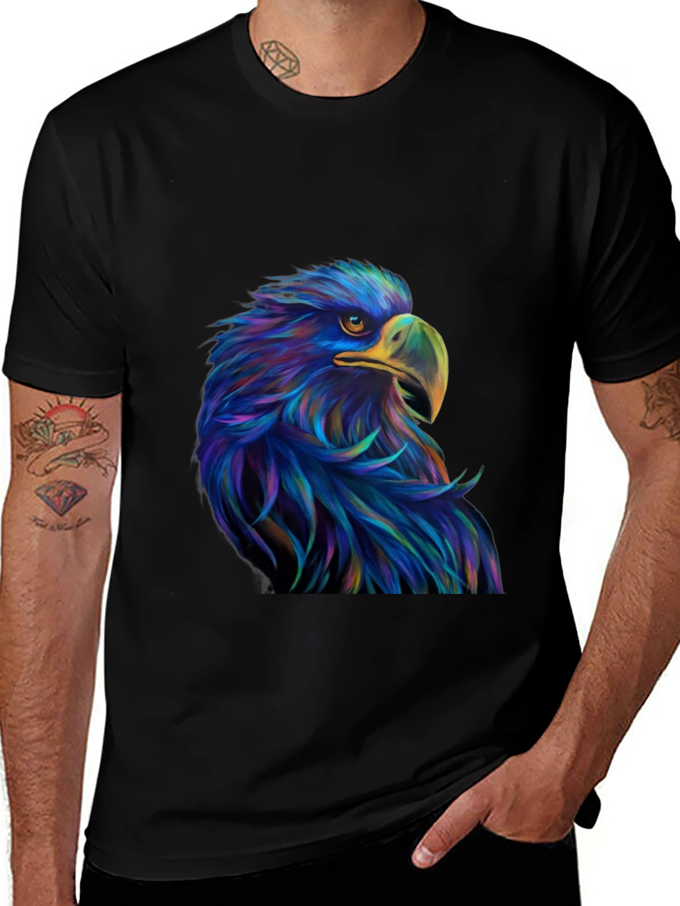 Colorful Eagle Graphic Print Tee