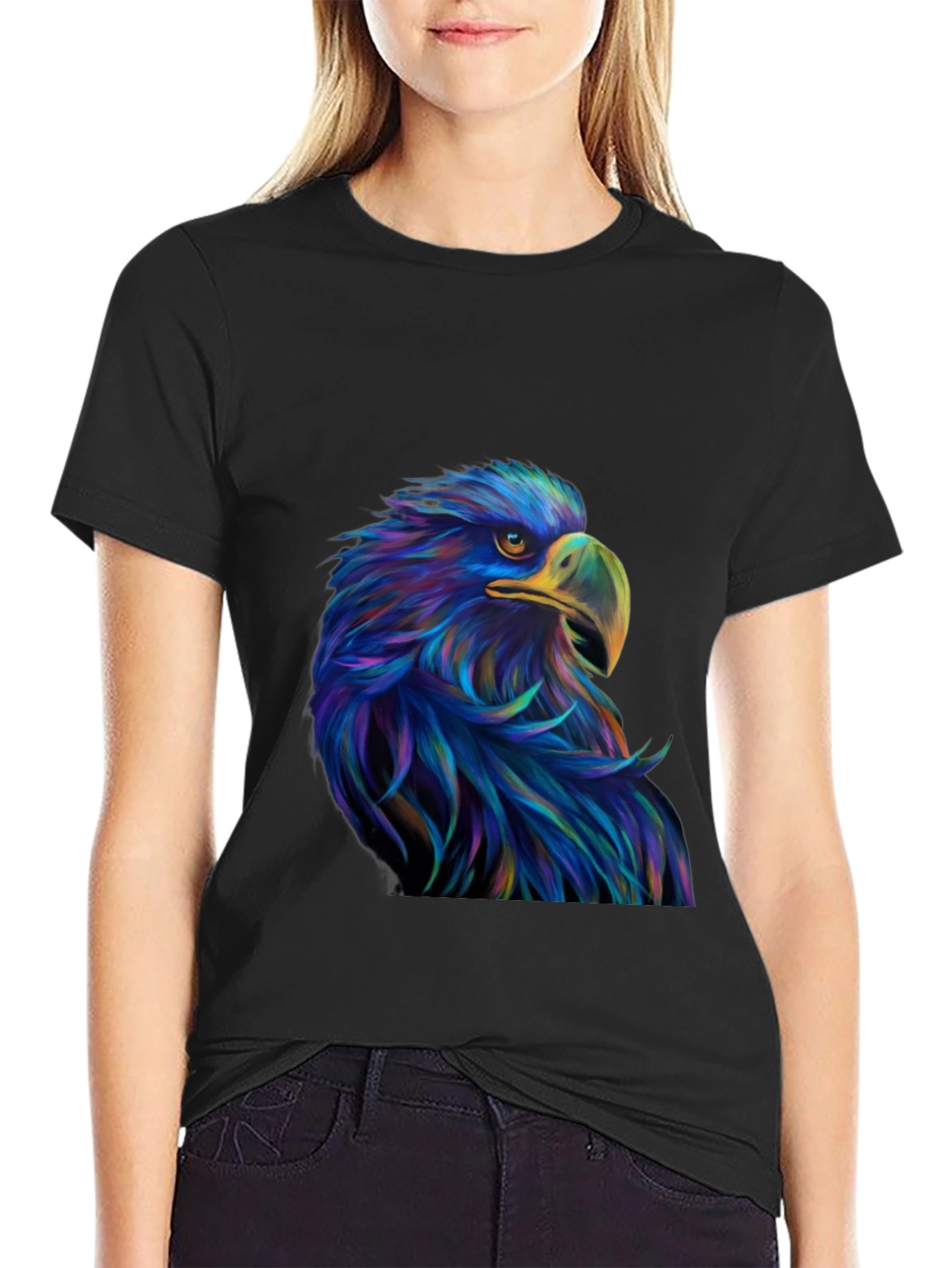 Colorful Eagle Graphic Print Tee