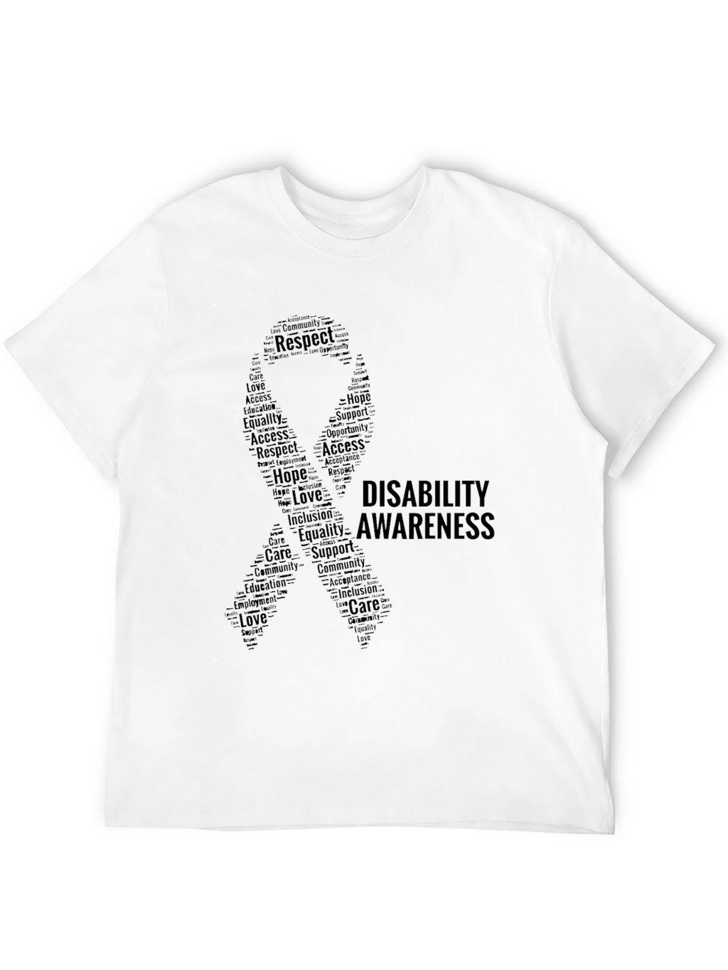Disability Awareness Ribbon Word Art T-Shirt