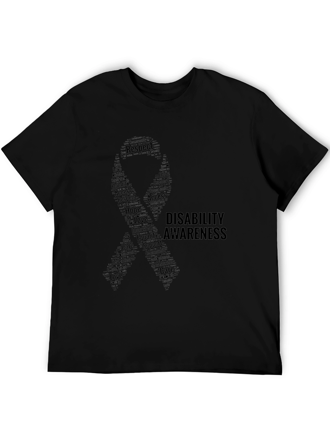 Disability Awareness Ribbon Word Art T-Shirt