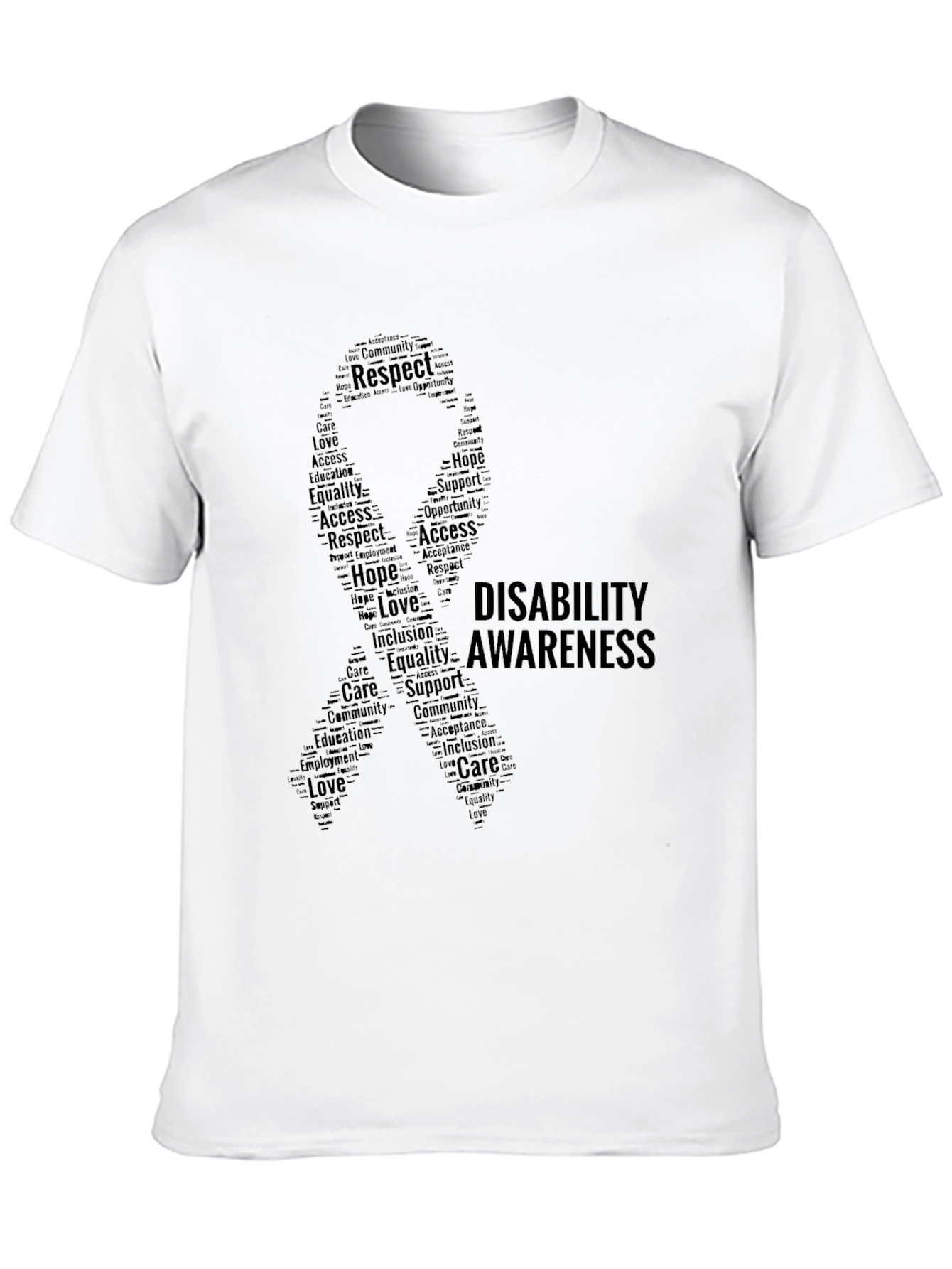Disability Awareness Ribbon Word Art T-Shirt