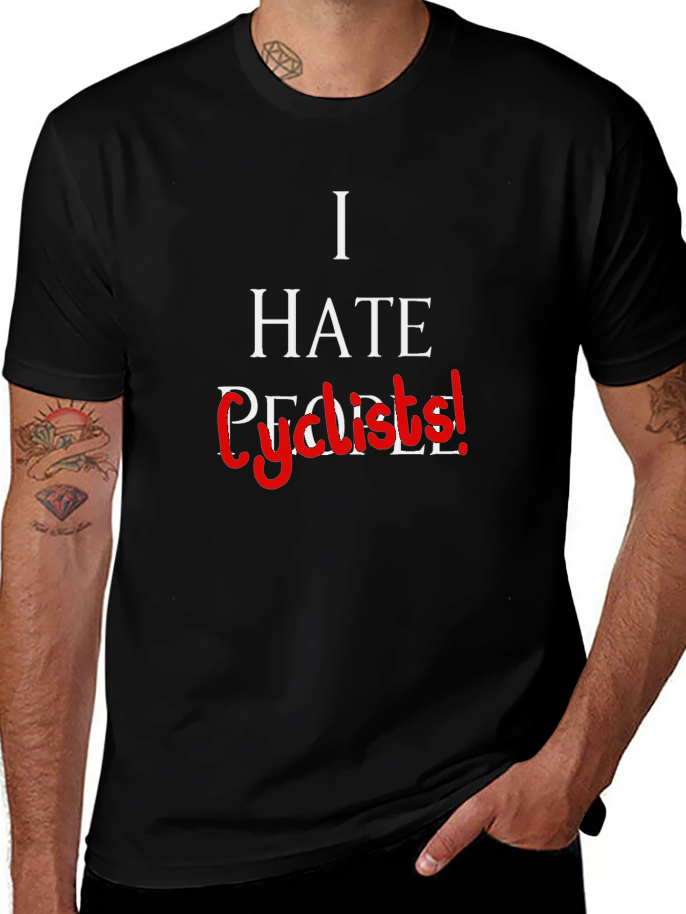 I Hate Cyclists! Sarcastic Graphic Tee