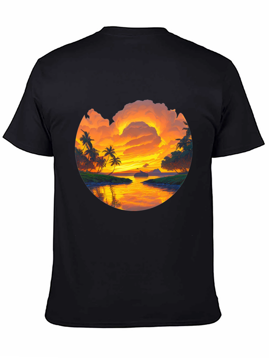 Tropical Sunset Graphic T-Shirt - Island Vibes Tee
