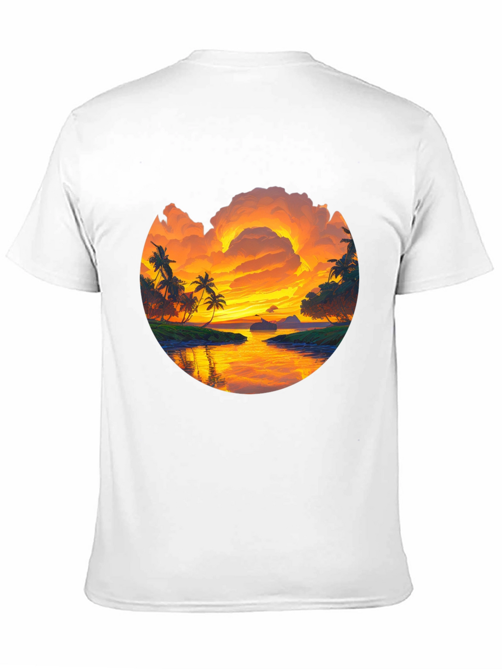 Tropical Sunset Graphic T-Shirt - Island Vibes Tee