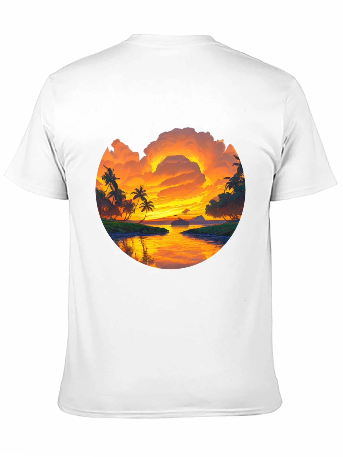 Tropical Sunset Graphic T-Shirt - Island Vibes Tee