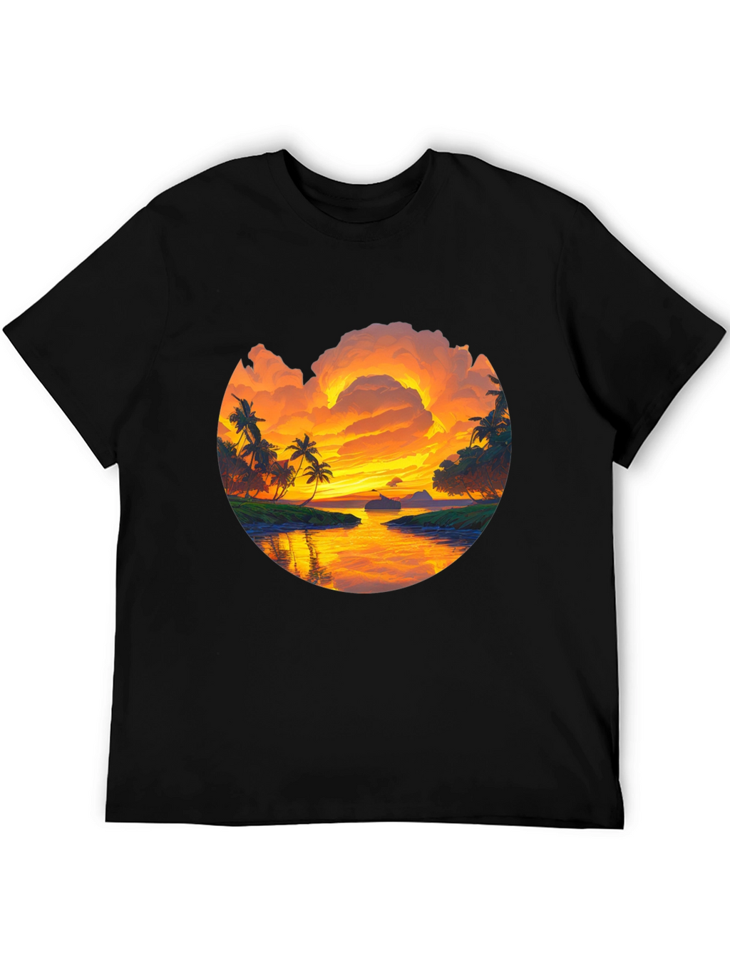 Tropical Sunset Graphic T-Shirt - Island Vibes Tee