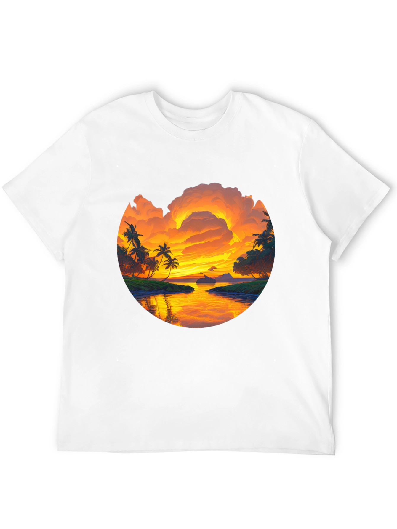 Tropical Sunset Graphic T-Shirt - Island Vibes Tee