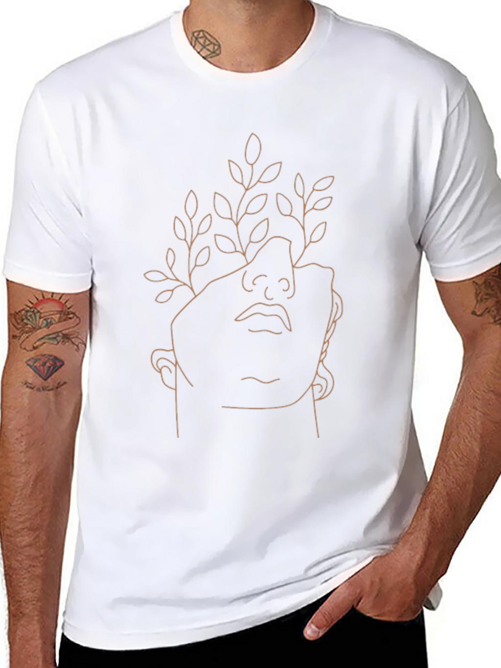 Modern Art Graphic Print Black T-Shirt