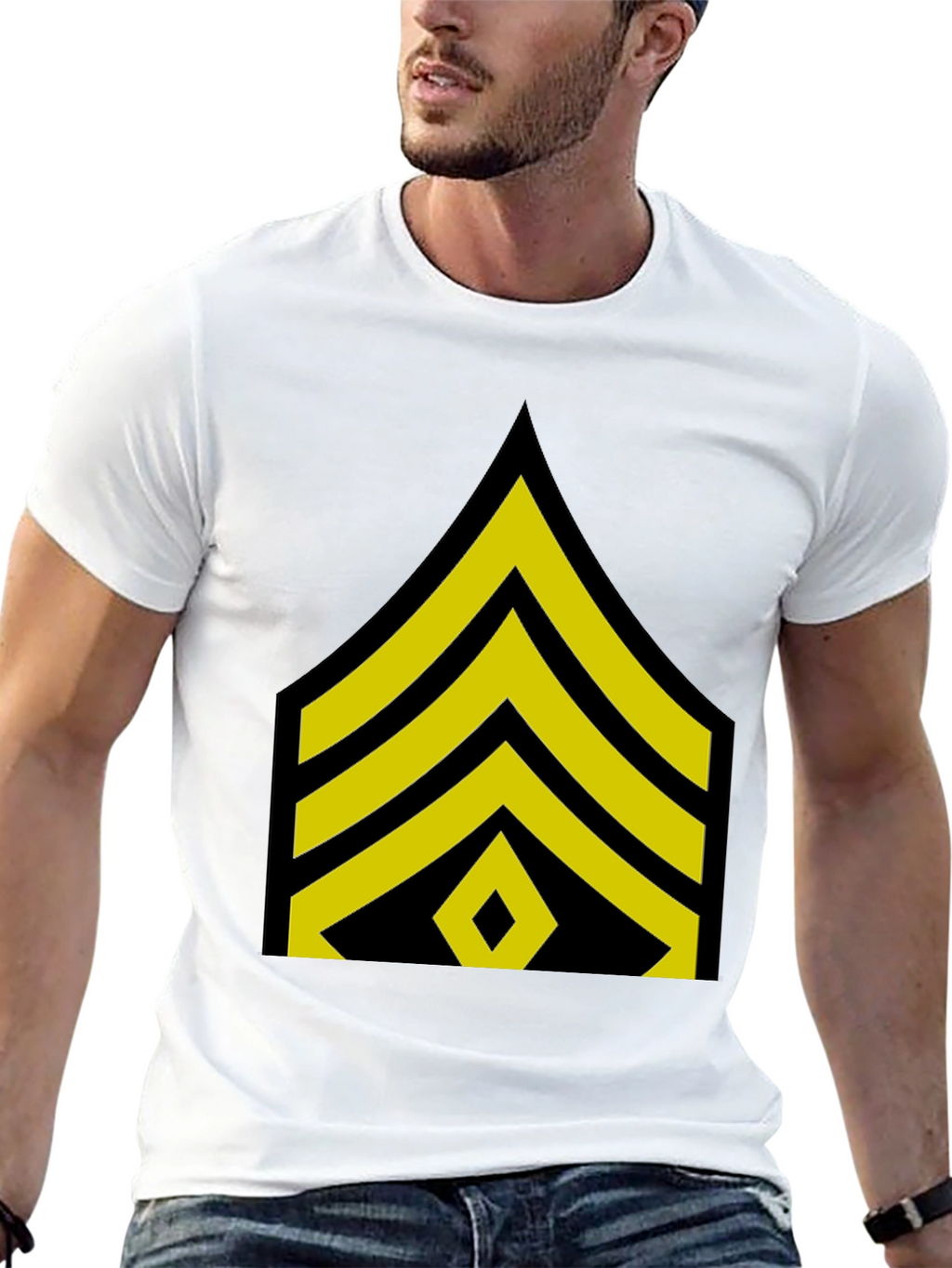 Sergeant Stripes Graphic Black T-Shirt