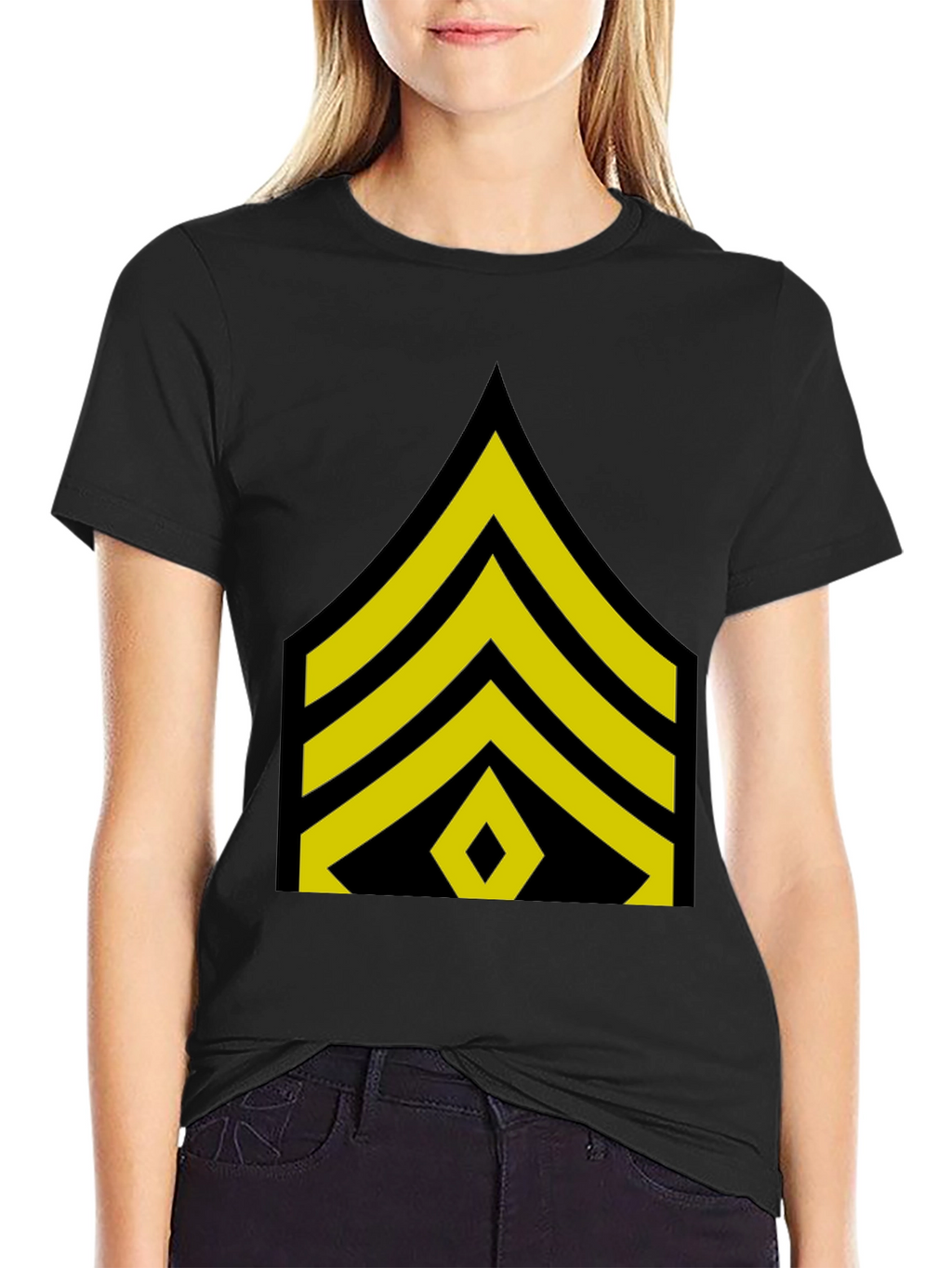 Sergeant Stripes Graphic Black T-Shirt