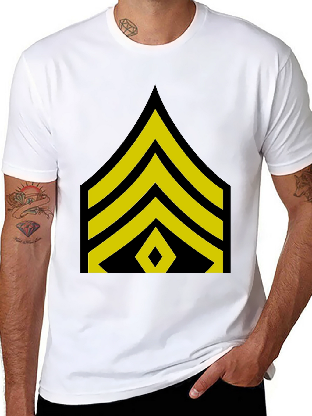 Sergeant Stripes Graphic Black T-Shirt