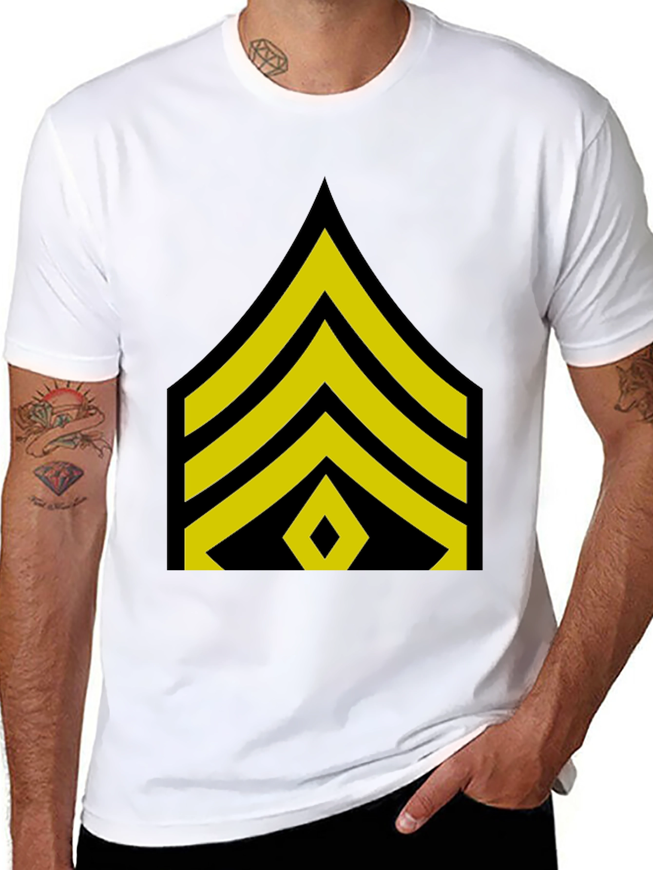 Sergeant Stripes Graphic Black T-Shirt