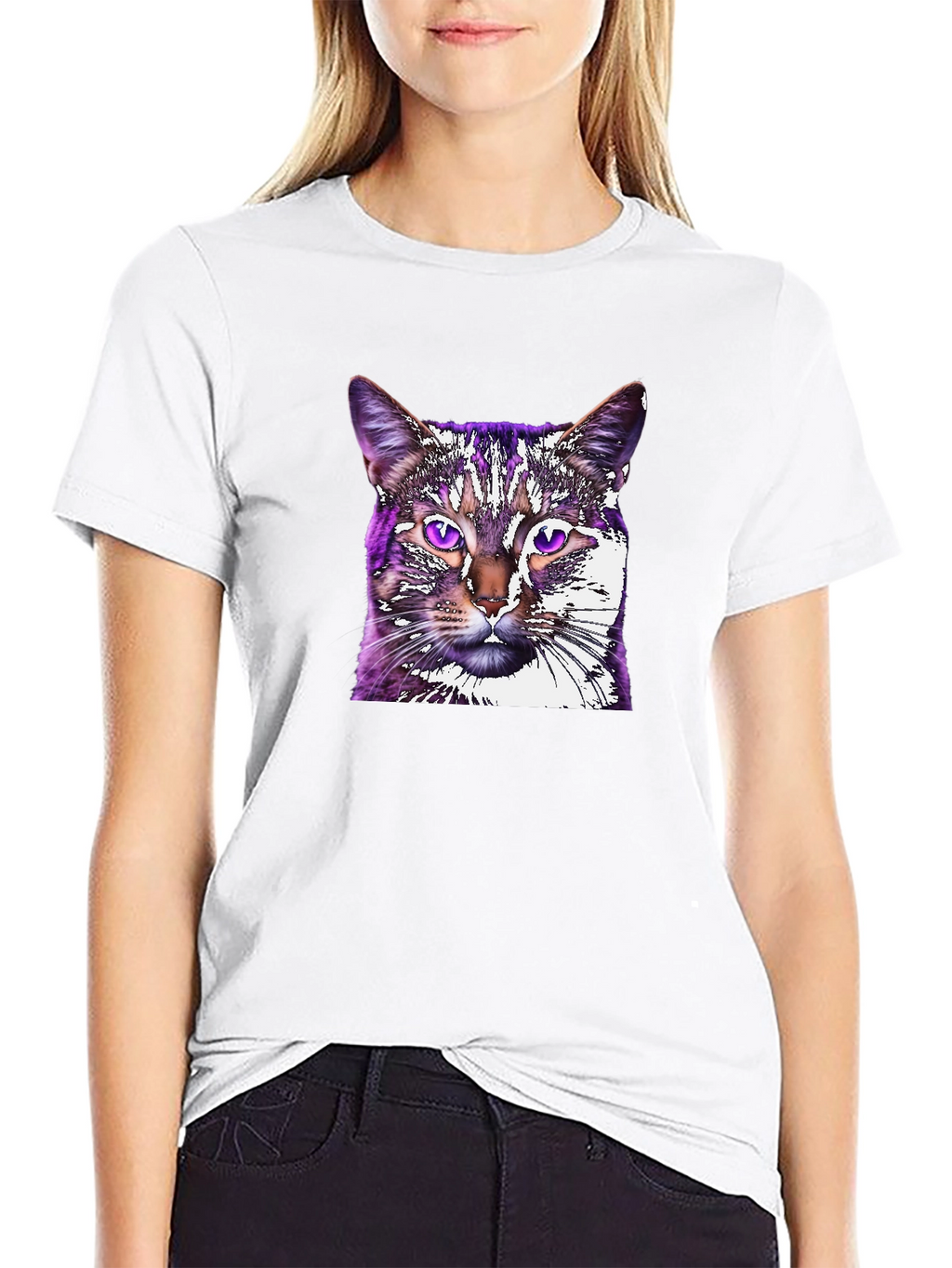Cat Graphic Tee - Black Unisex T-Shirt