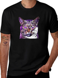 Cat Graphic Tee - Black Unisex T-Shirt
