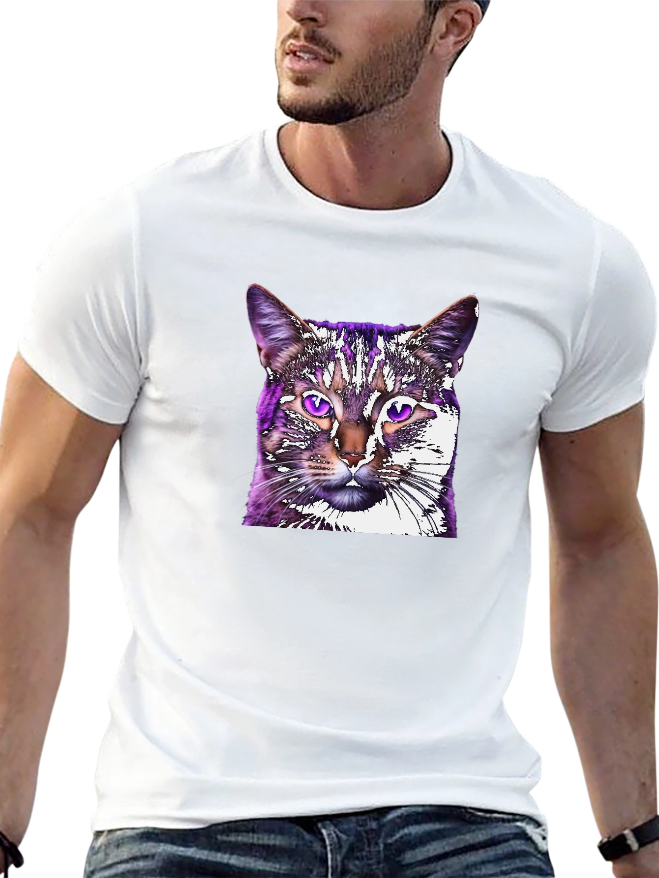 Cat Graphic Tee - Black Unisex T-Shirt