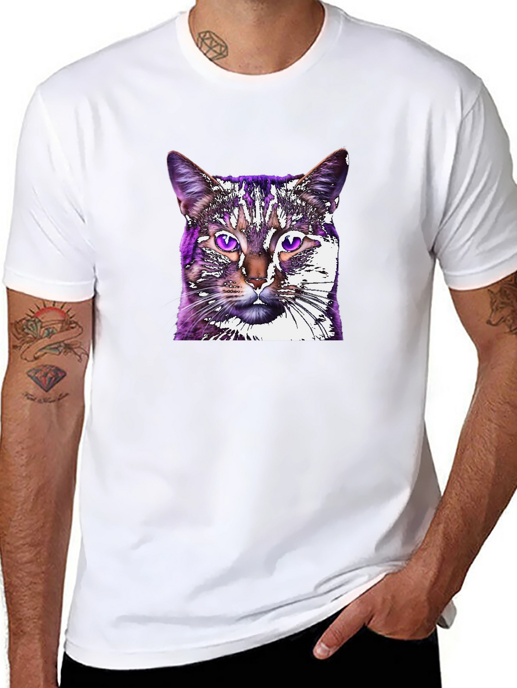 Cat Graphic Tee - Black Unisex T-Shirt