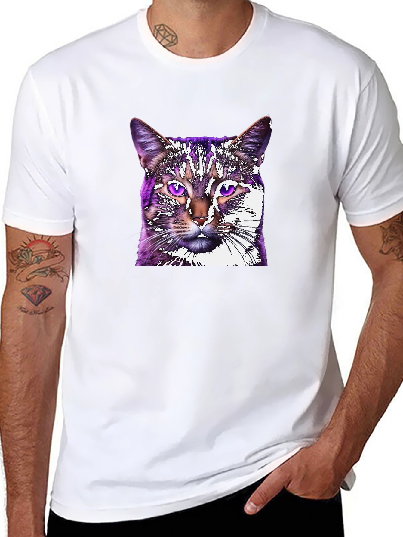 Cat Graphic Tee - Black Unisex T-Shirt