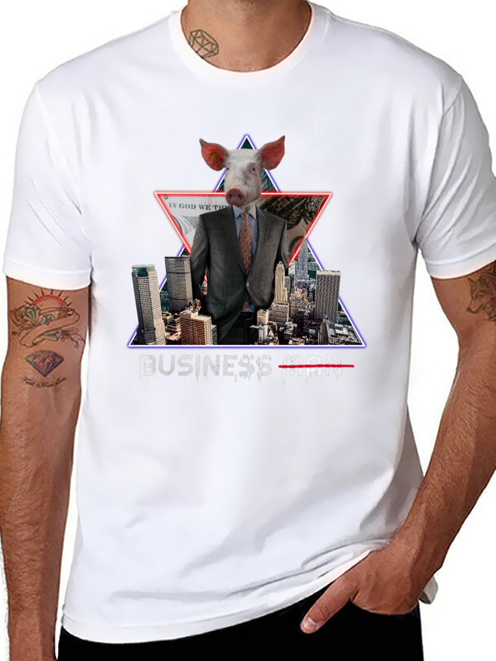 Pig Businessman Graphic T-Shirt
