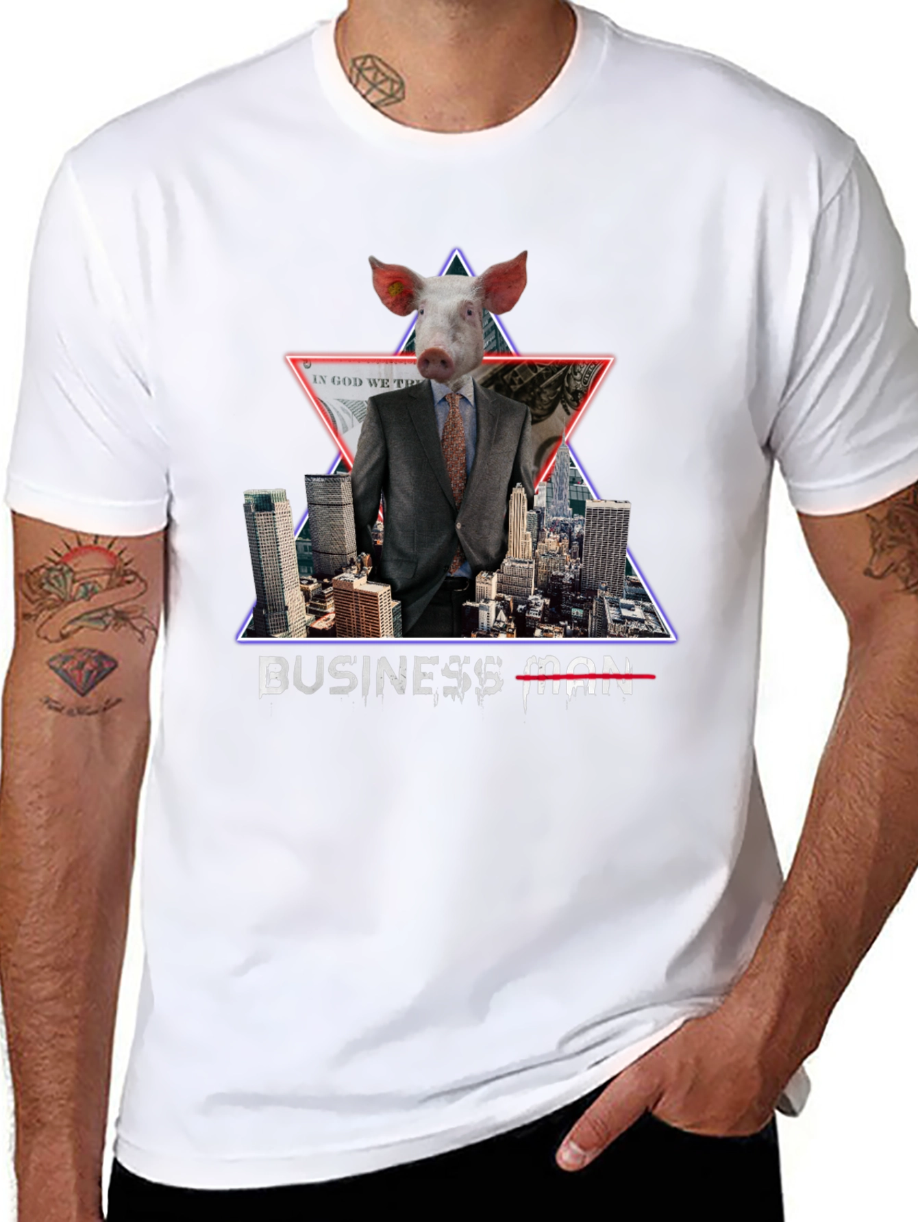 Pig Businessman Graphic T-Shirt