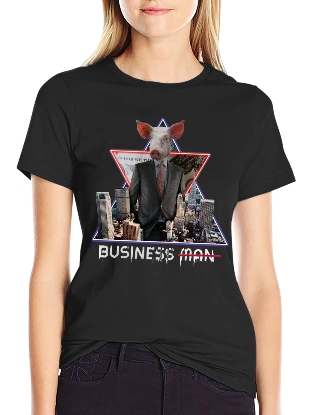 Pig Businessman Graphic T-Shirt