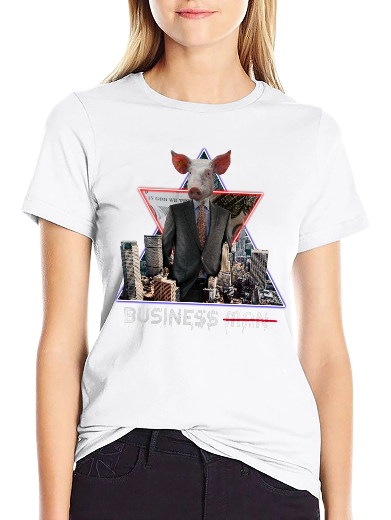 Pig Businessman Graphic T-Shirt